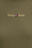 Бавовняний лонгслів Tommy Jeans колір зелений