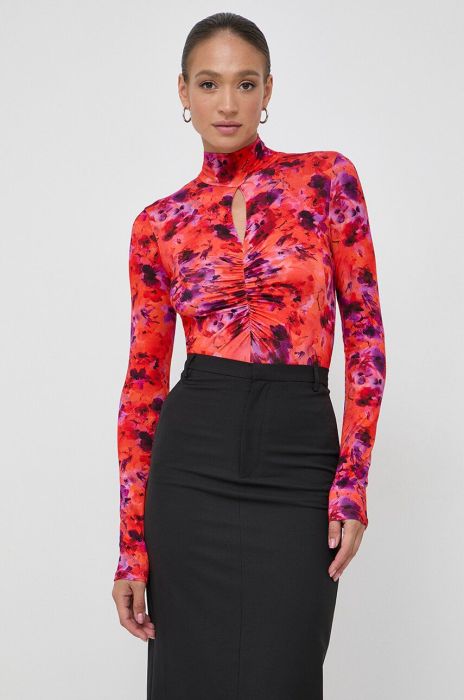 Лонгслів Patrizia Pepe жіночий півгольф колір барвистий