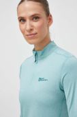 Спортивний лонгслів Jack Wolfskin Sky Thermal колір бірюзовий півгольф