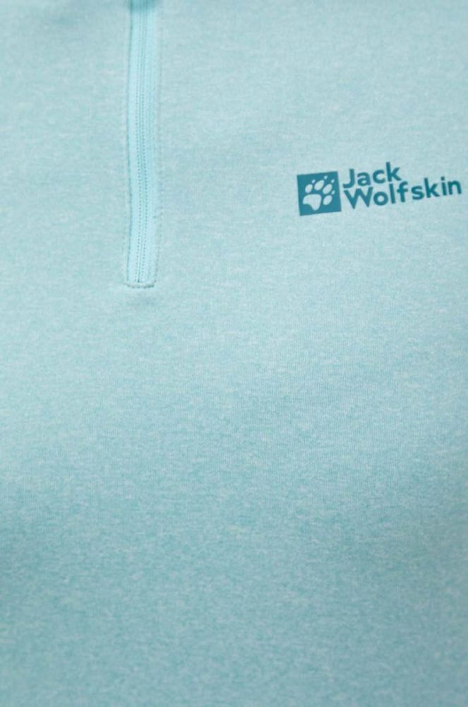 Спортивний лонгслів Jack Wolfskin Sky Thermal колір бірюзовий півгольф фото 5
