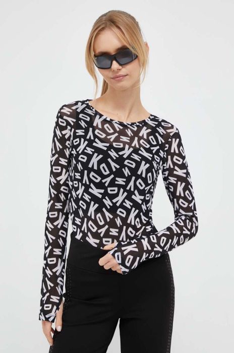 Лонгслів Dkny жіночий колір чорний