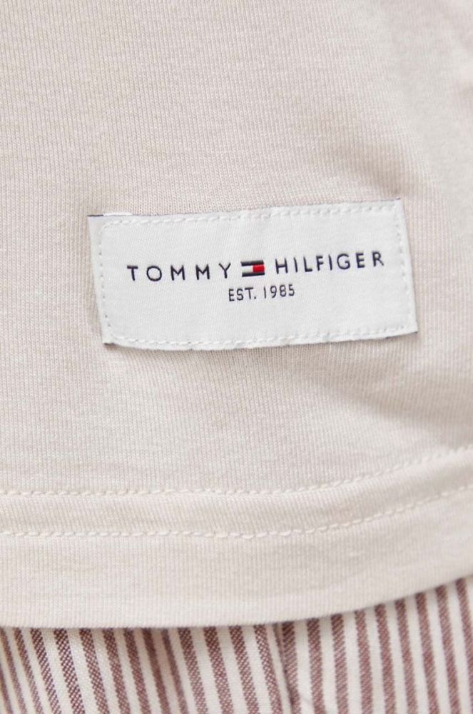 Лонгслів лаунж Tommy Hilfiger колір бежевий фото 5