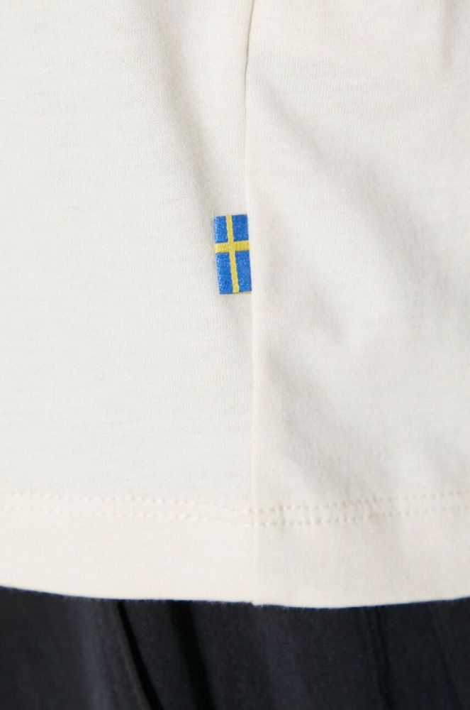 Бавовняний лонгслів Fjallraven 1960 Logo колір бежевий фото 6