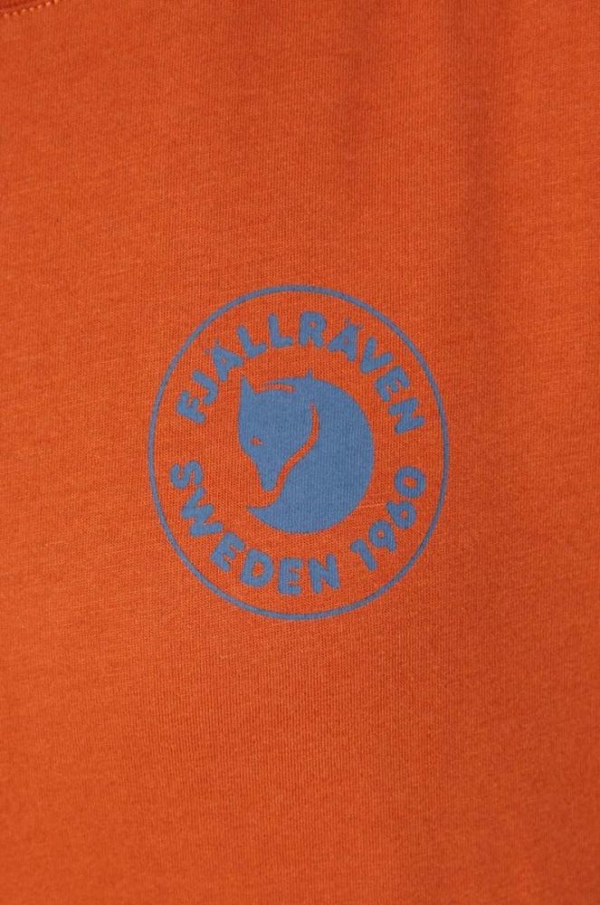 Бавовняний лонгслів Fjallraven 1960 Logo колір помаранчевий фото 6