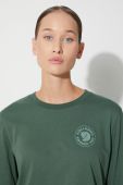 Бавовняний лонгслів Fjallraven 1960 Logo колір зелений