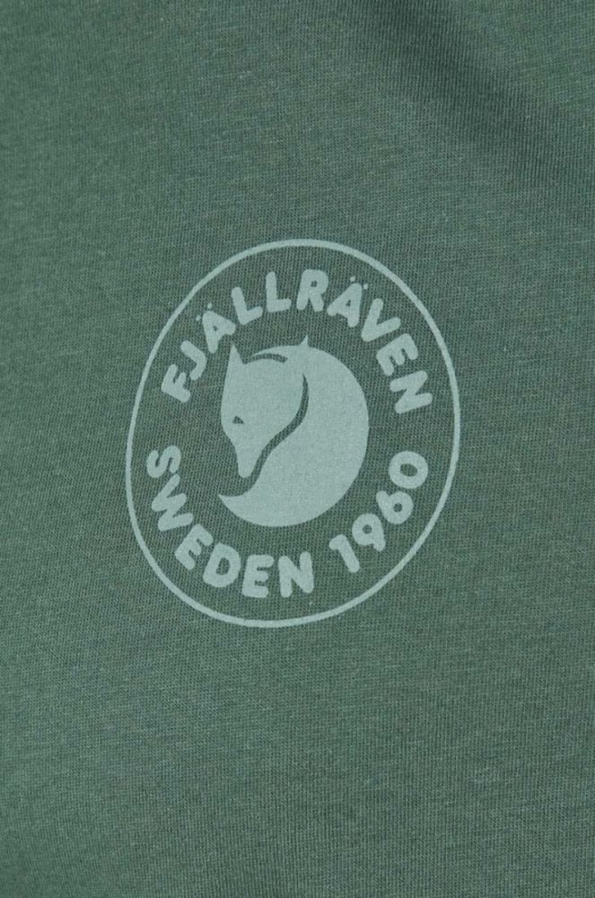 Бавовняний лонгслів Fjallraven 1960 Logo колір зелений фото 6
