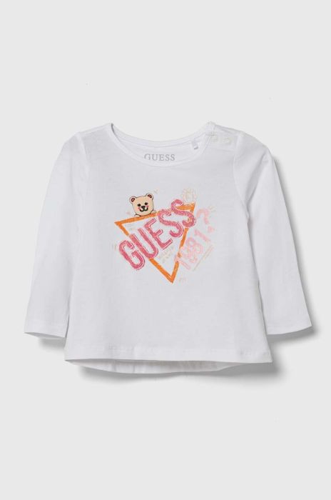 Лонгслів для немовлят Guess колір білий (3365895) Лонгслів для немовлят Guess колір білий (3365895)