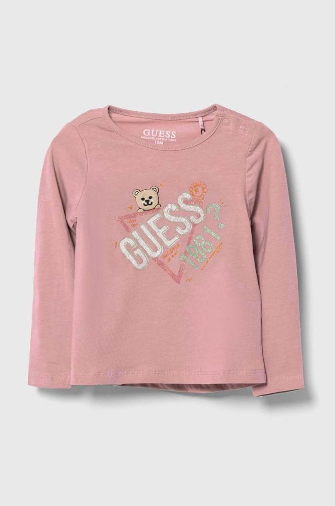 Лонгслів для немовлят Guess колір рожевий (3365900)