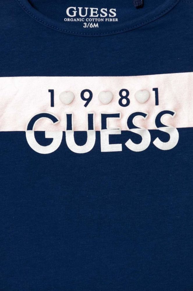 Лонгслів для немовлят Guess колір синій фото 3
