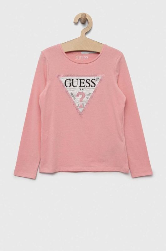 Дитячий лонгслів Guess колір рожевий (3327634)