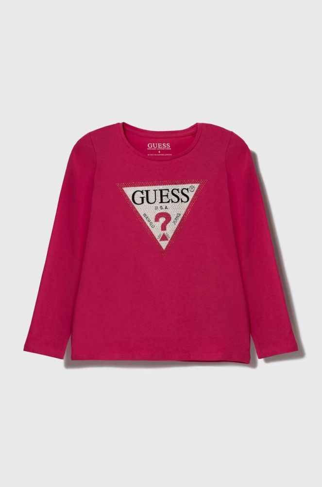 Дитячий лонгслів Guess колір рожевий (3517543)