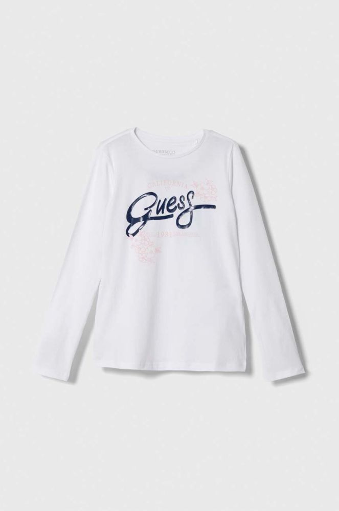 Дитячий лонгслів Guess колір білий (3485571)