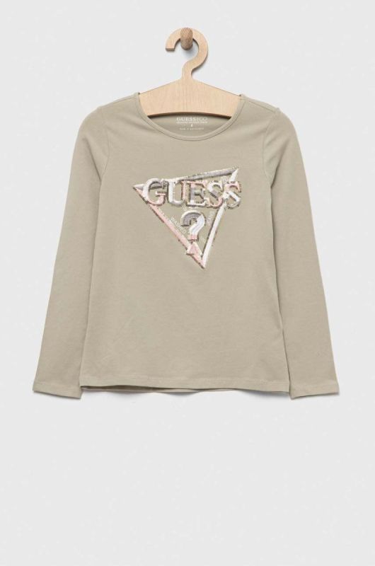 Дитячий лонгслів Guess колір зелений (3321962)