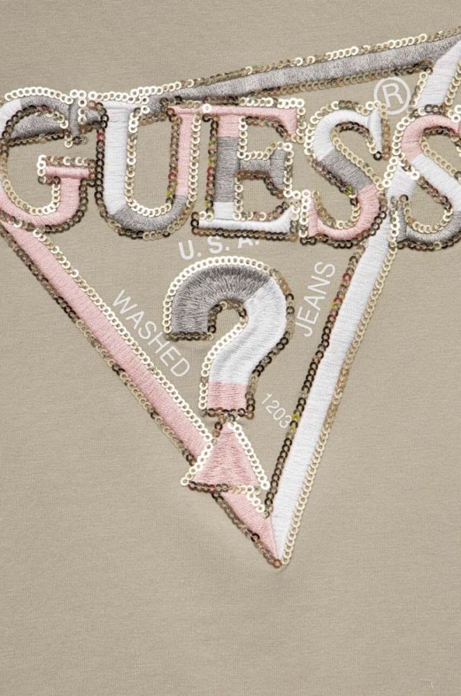 Дитячий лонгслів Guess колір зелений (3321962) фото 3