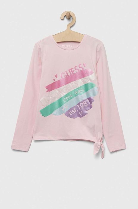 Дитячий лонгслів Guess колір рожевий (3324735) Дитячий лонгслів Guess колір рожевий (3324735)