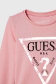 Дитячий бавовняний лонгслів Guess колір рожевий (3437367) Дитячий бавовняний лонгслів Guess колір рожевий (3437367)