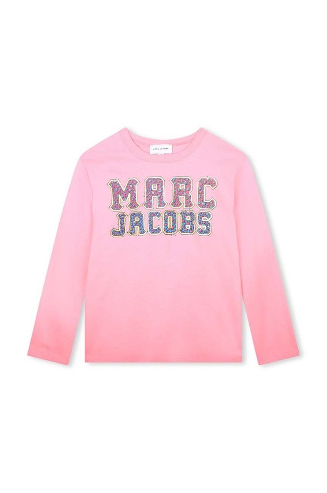 Дитячий бавовняний лонгслів Marc Jacobs колір рожевий (3419361)