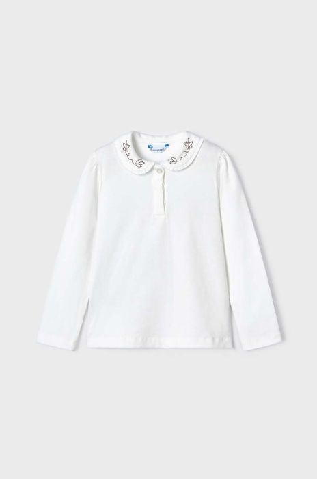 Дитячий лонгслів Mayoral колір червоний з коміром Дитячий лонгслів Mayoral колір червоний з коміром