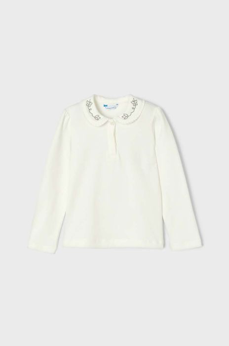 Дитячий лонгслів Mayoral колір синій з коміром Дитячий лонгслів Mayoral колір синій з коміром