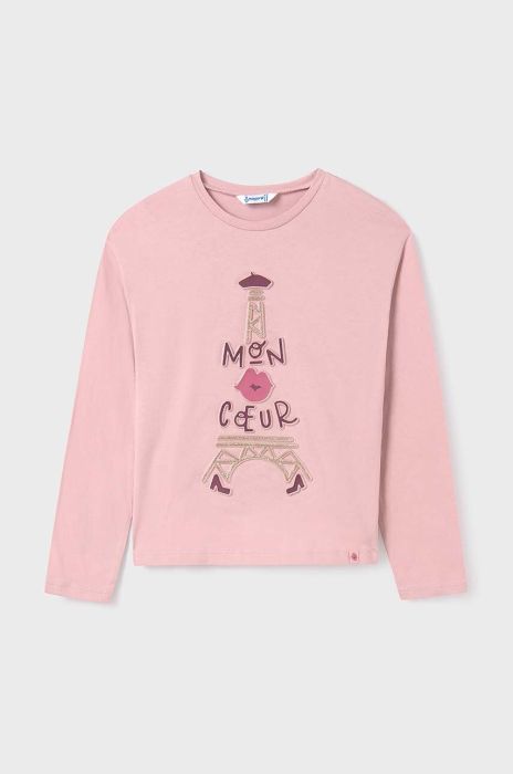 Дитячий бавовняний лонгслів Mayoral колір рожевий (3414845) Дитячий бавовняний лонгслів Mayoral колір рожевий (3414845)