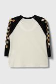 Дитячий бавовняний лонгслів Vans PRINTED SLEEVES RAGLAN VN00079CFS81 колір бежевий