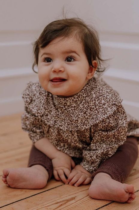 Дитяча бавовняна блузка That's mine 024861 Santu Shirt колір коричневий візерунок Дитяча бавовняна блузка That's mine 024861 Santu Shirt колір коричневий візерунок