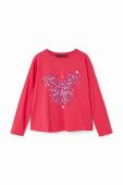 Дитячий бавовняний лонгслів Desigual колір рожевий (3445669)