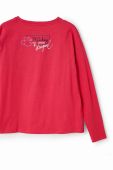 Дитячий бавовняний лонгслів Desigual колір рожевий (3445669)