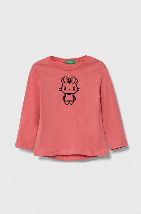 Дитячий бавовняний лонгслів United Colors of Benetton колір фіолетовий (3393974) Дитячий бавовняний лонгслів United Colors of Benetton колір фіолетовий (3393974)