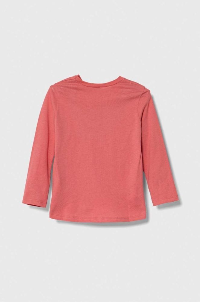 Дитячий бавовняний лонгслів United Colors of Benetton колір фіолетовий (3393974) фото 2