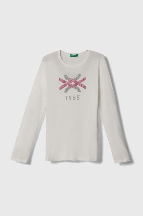 Дитячий лонгслів United Colors of Benetton колір бежевий (3390763)