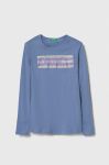 Дитячий лонгслів United Colors of Benetton колір блакитний (3390847)