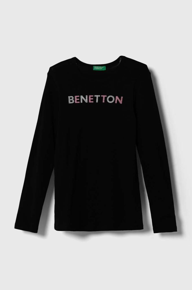 Дитячий лонгслів United Colors of Benetton колір чорний (3390769)