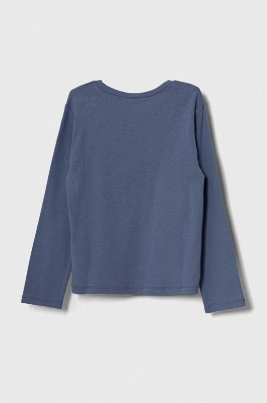 Дитячий бавовняний лонгслів United Colors of Benetton колір блакитний (3390952) фото 2