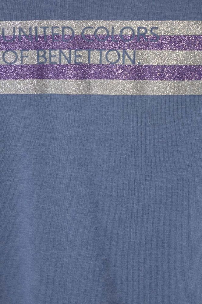 Дитячий бавовняний лонгслів United Colors of Benetton колір блакитний (3390952) фото 3