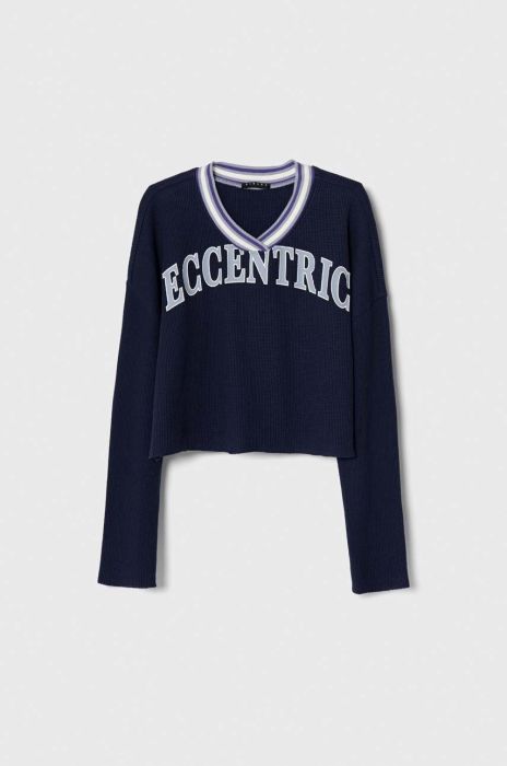 Дитячий бавовняний лонгслів Sisley колір синій Дитячий бавовняний лонгслів Sisley колір синій