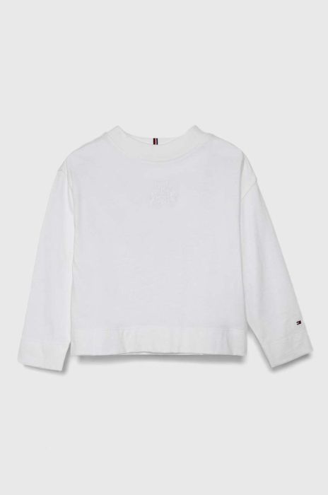 Дитячий бавовняний лонгслів Tommy Hilfiger колір білий (3519794) Дитячий бавовняний лонгслів Tommy Hilfiger колір білий (3519794)
