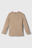 Дитячий бавовняний лонгслів Tommy Hilfiger колір бежевий (3450174) Дитячий бавовняний лонгслів Tommy Hilfiger колір бежевий (3450174)