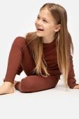 Дитячий лонгслів Coccodrillo колір коричневий (3506910)