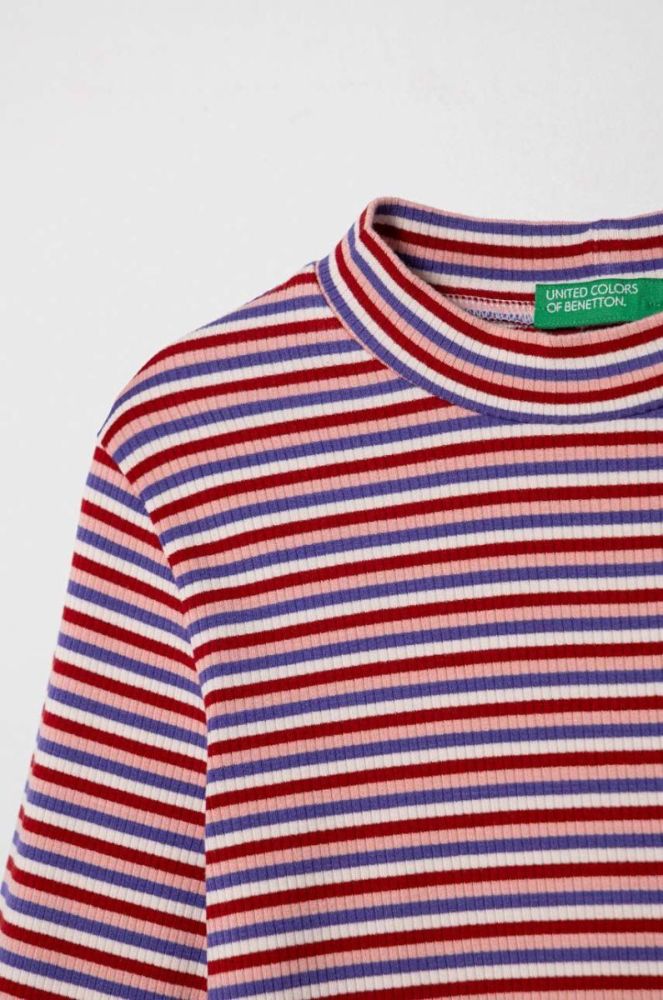 Дитячий лонгслів United Colors of Benetton півгольф колір барвистий (3515082) фото 3