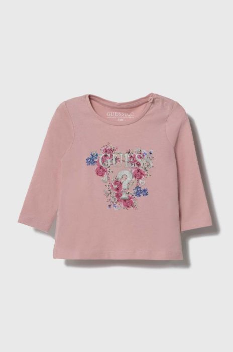 Лонгслів для немовлят Guess колір рожевий (3527838) Лонгслів для немовлят Guess колір рожевий (3527838)