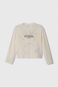 Дитячий лонгслів Guess колір бежевий (3489224)