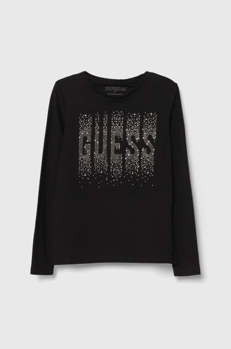 Дитячий лонгслів Guess колір чорний (3567112)