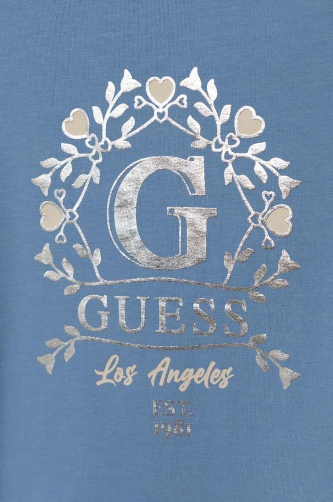 Дитячий лонгслів Guess колір блакитний (3523205) фото 3
