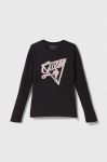 Дитячий лонгслів Guess колір чорний (3485603)