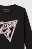 Дитячий лонгслів Guess колір чорний (3485603)