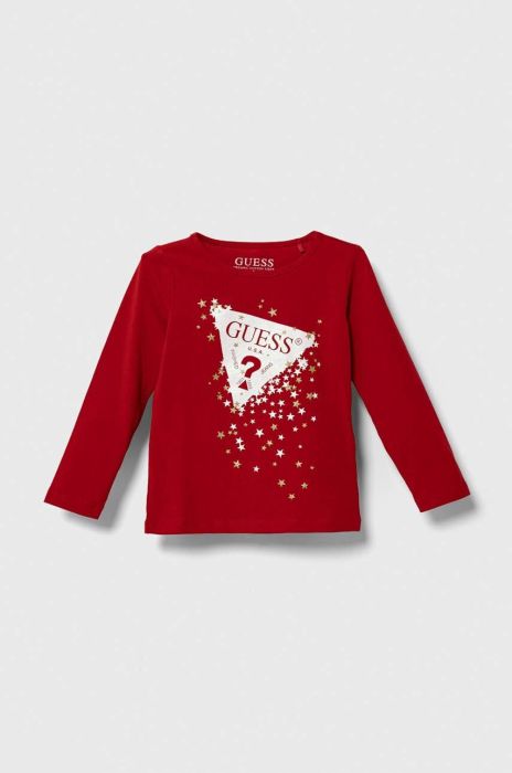 Дитячий лонгслів Guess колір червоний (3571062) Дитячий лонгслів Guess колір червоний (3571062)