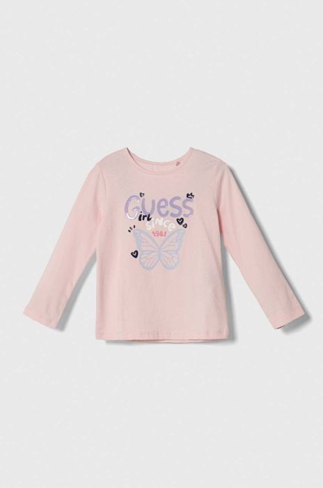 Дитячий лонгслів Guess колір рожевий (3625034) Дитячий лонгслів Guess колір рожевий (3625034)
