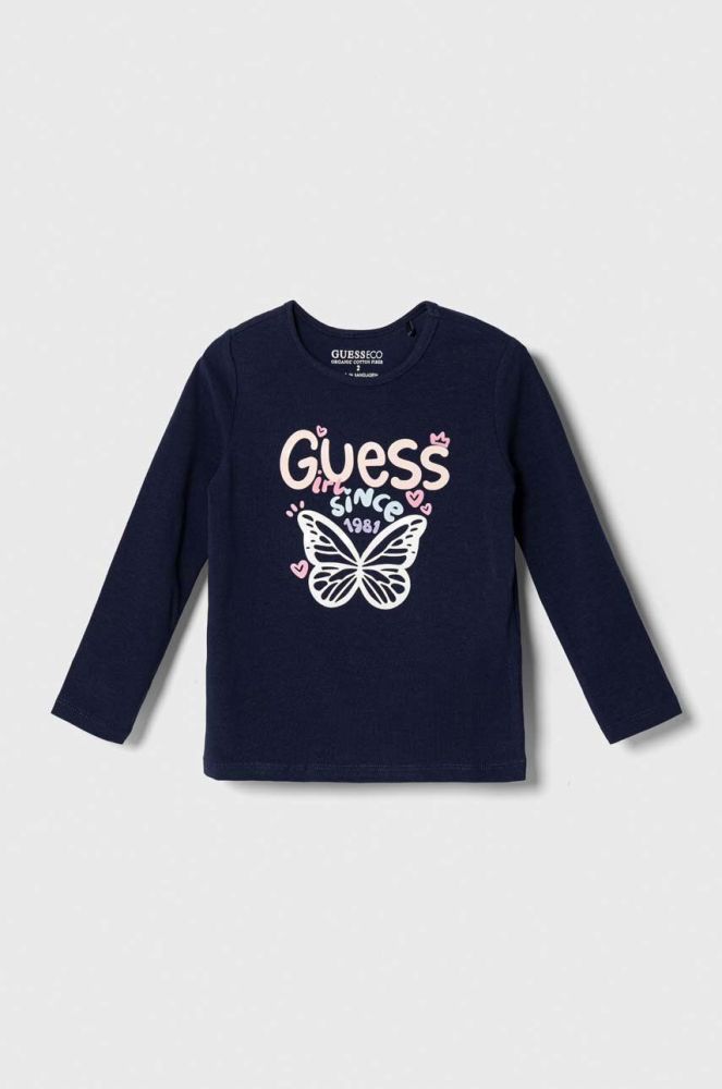 Дитячий лонгслів Guess колір синій (3625021)