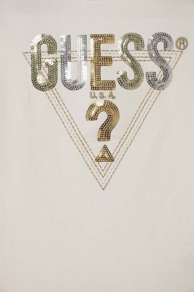 Дитячий лонгслів Guess колір бежевий (3571080) фото 3